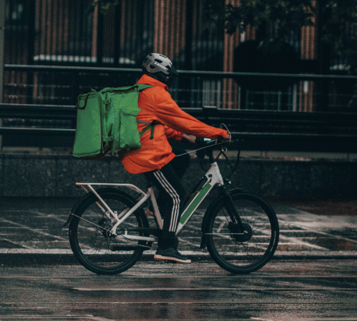 image of a courier on a bicycle